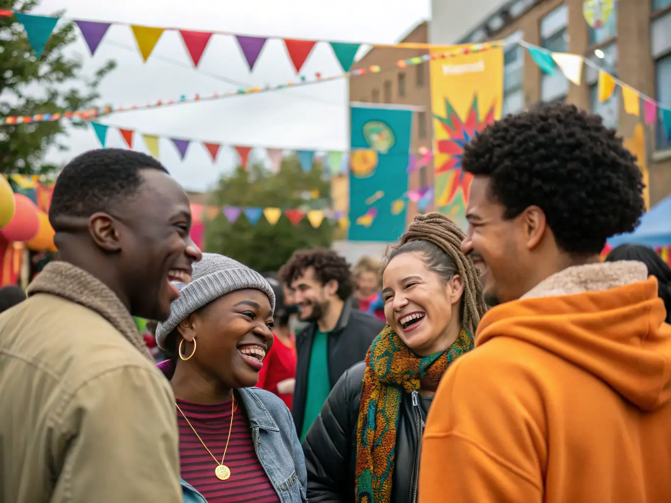 A diverse group of Société de Chasse Seboncourtoise members participating in a community event, highlighting the club's commitment to local engagement and camaraderie.